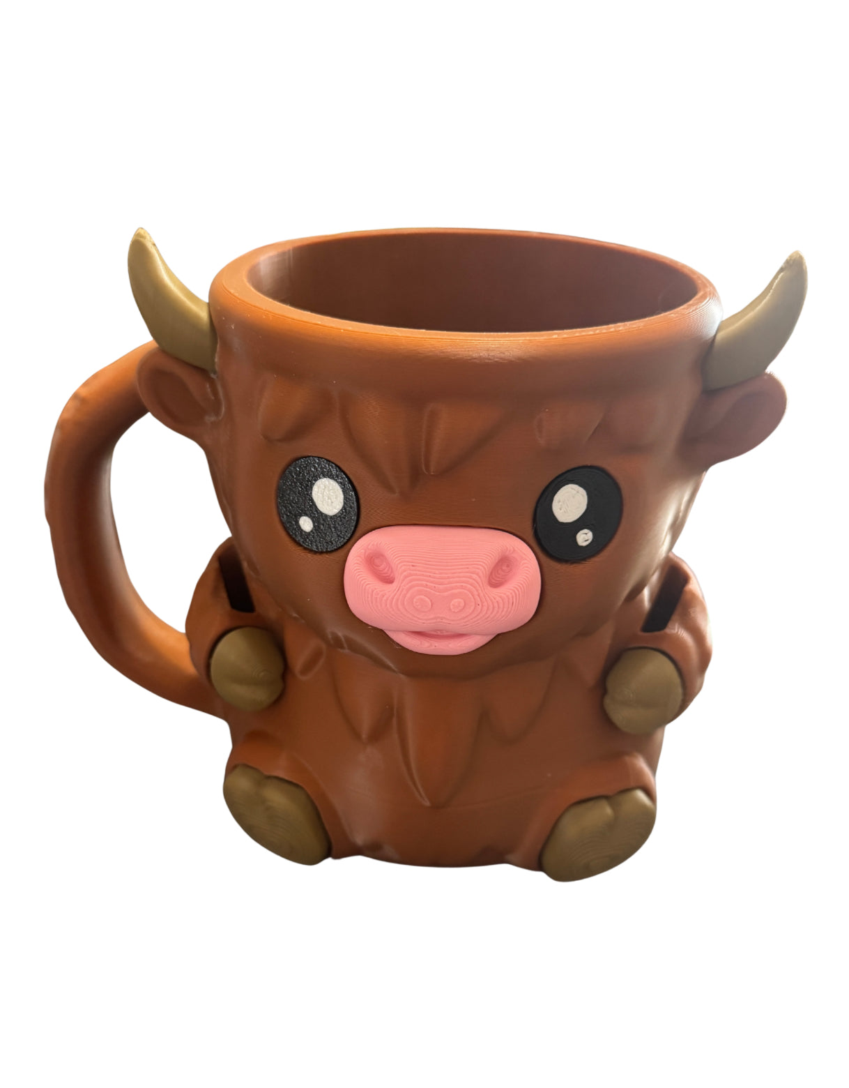 Highland Cow Ice Cream Pint Holder – Funny 3D Printed Gift Cozy with Handle