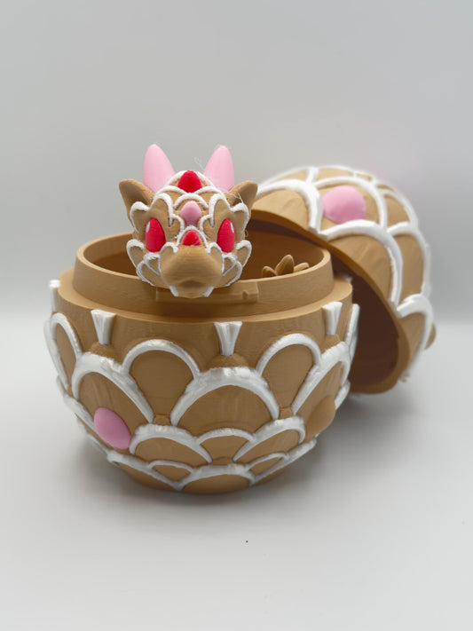 Baby Cookie Dragon – 3D Printed Sugar Cookie Dragon – Articulated Fidget Toy – Cute Dessert Dragon Gift – 8 Inch Collectible - KV3D Designs