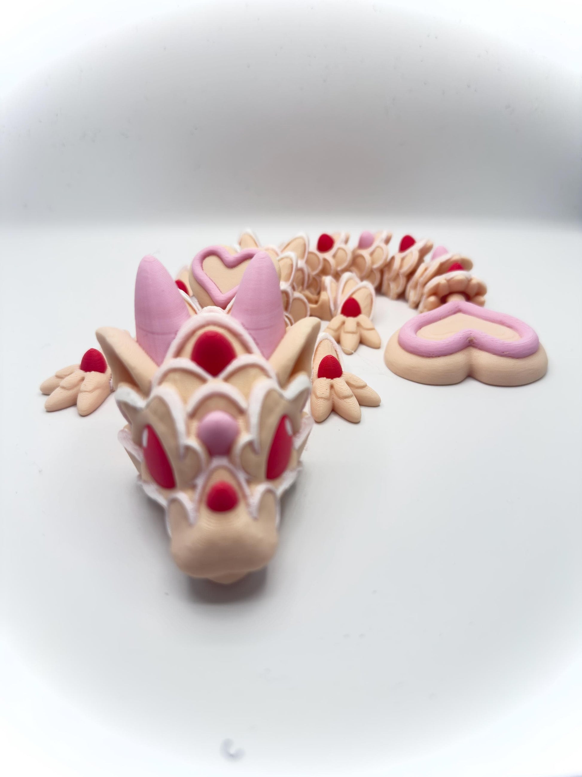 Sugar Cookie Dragon – 3D Printed Articulated Dragon 3D Printed Fidget Toy Cinderwing3D 12 inch Dragon - KV3D Designs