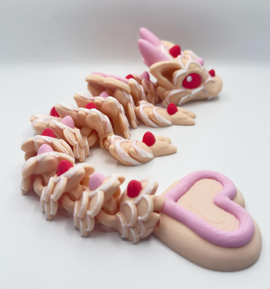 Sugar Cookie Dragon – 3D Printed Articulated Dragon 3D Printed Fidget Toy Cinderwing3D 12 inch Dragon - KV3D Designs
