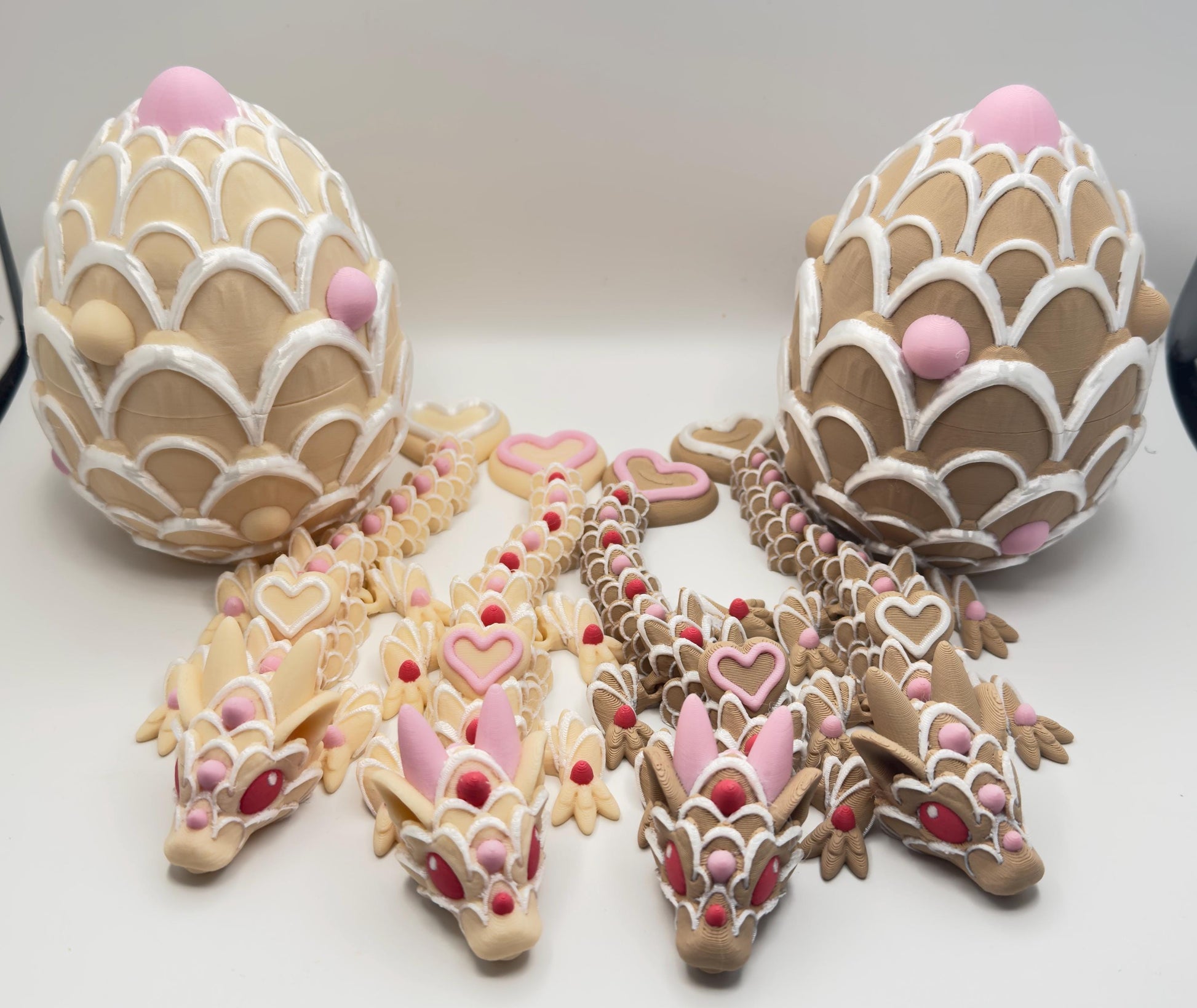 Baby Cookie Dragon – 3D Printed Sugar Cookie Dragon – Articulated Fidget Toy – Cute Dessert Dragon Gift – 8 Inch Collectible - KV3D Designs