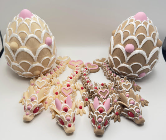 Baby Cookie Dragon – 3D Printed Sugar Cookie Dragon – Articulated Fidget Toy – Cute Dessert Dragon Gift – 8 Inch Collectible - KV3D Designs