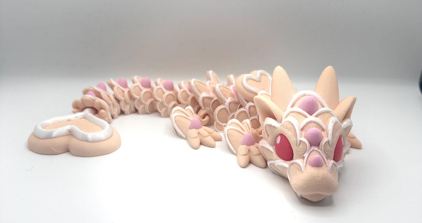 Sugar Cookie Dragon – 3D Printed Articulated Dragon 3D Printed Fidget Toy Cinderwing3D 12 inch Dragon - KV3D Designs