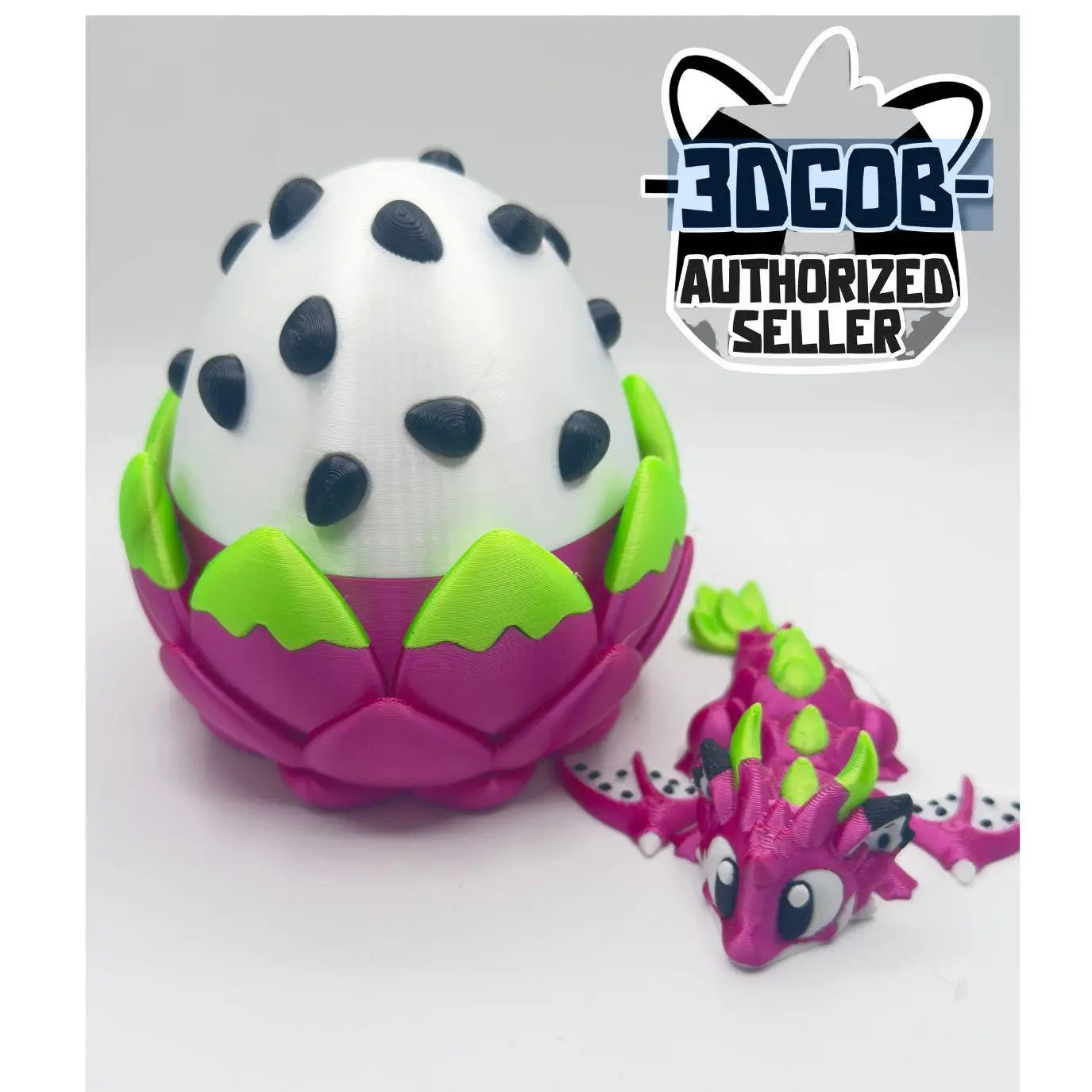 Articulated Dragon Mini 3D Printed Dragon Fruit Fidget Toy with Egg – Cute Desk Pet & Unique Gift for Dragon Lovers - KV3D Designs