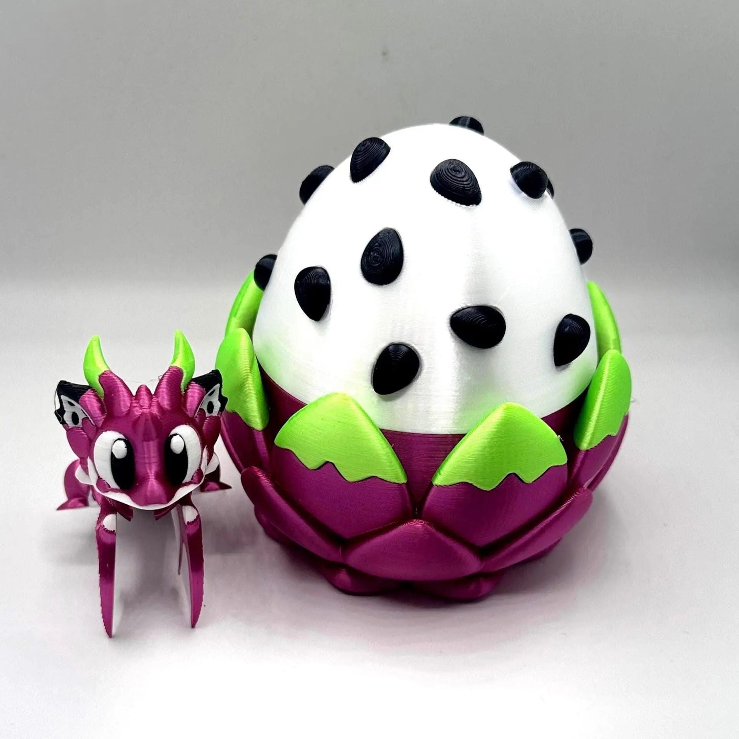 Articulated Dragon Mini 3D Printed Dragon Fruit Fidget Toy with Egg – Cute Desk Pet & Unique Gift for Dragon Lovers - KV3D Designs