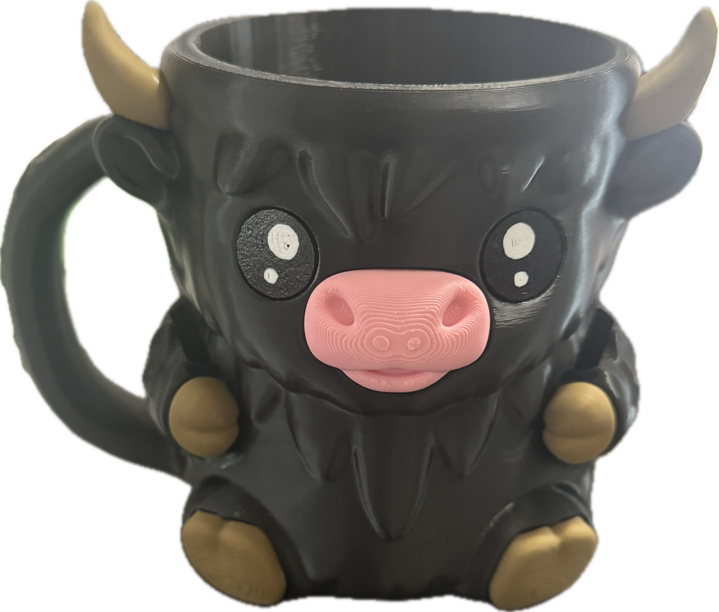 Highland Cow Ice Cream Pint Holder – Funny 3D Printed Gift Cozy with Handle