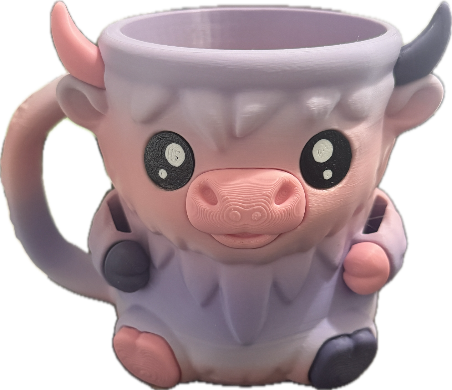 Highland Cow Ice Cream Pint Holder – Funny 3D Printed Gift Cozy with Handle