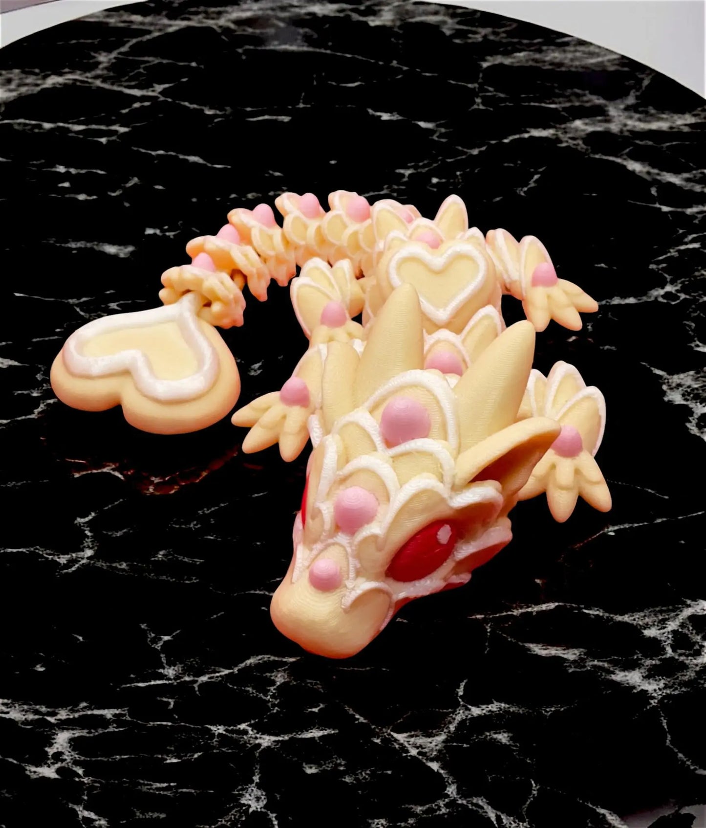 Sugar Cookie Dragon – 3D Printed Articulated Dragon 3D Printed Fidget Toy Cinderwing3D Dragons - KV3D Designs