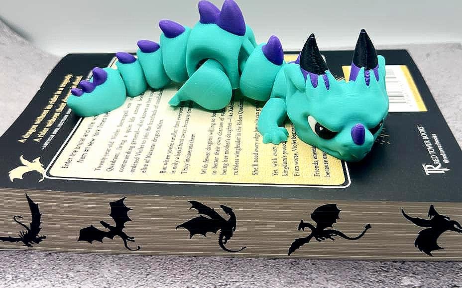 Whimsical Grumpy Dragon Fidget Toy in Fun Colors - Great Gift for Dragon Fans! 8.25 Long - KV3D Designs