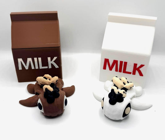 Adorable Dessert-Themed Fidget Toy: 3D Milk and Cookie Turtle - KV3D Designs