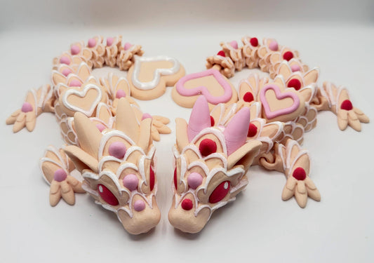 Sugar Cookie Dragon – 3D Printed Articulated Dragon 3D Printed Fidget Toy Cinderwing3D 12 inch Dragon - KV3D Designs