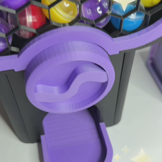 3D printed mini toy vending machine in custom colors with working capsule dispenser